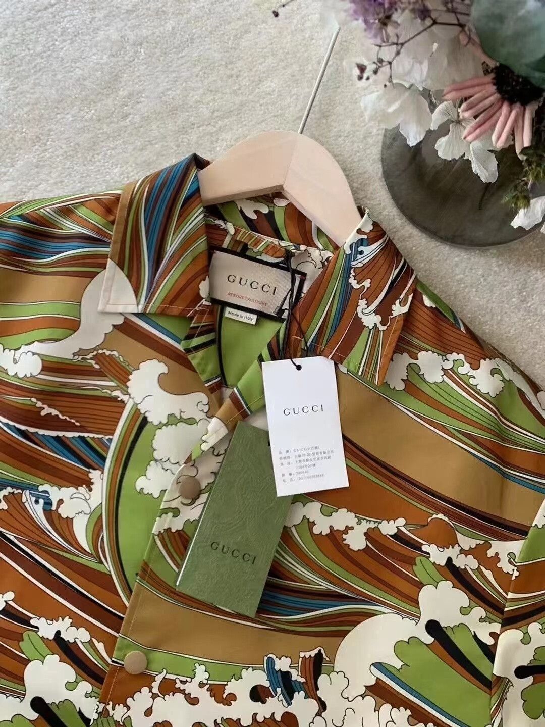 Gucci GUCCI Waves Print Fabric Shirt Size US M / EU 48-50 / 2 - 4 Thumbnail