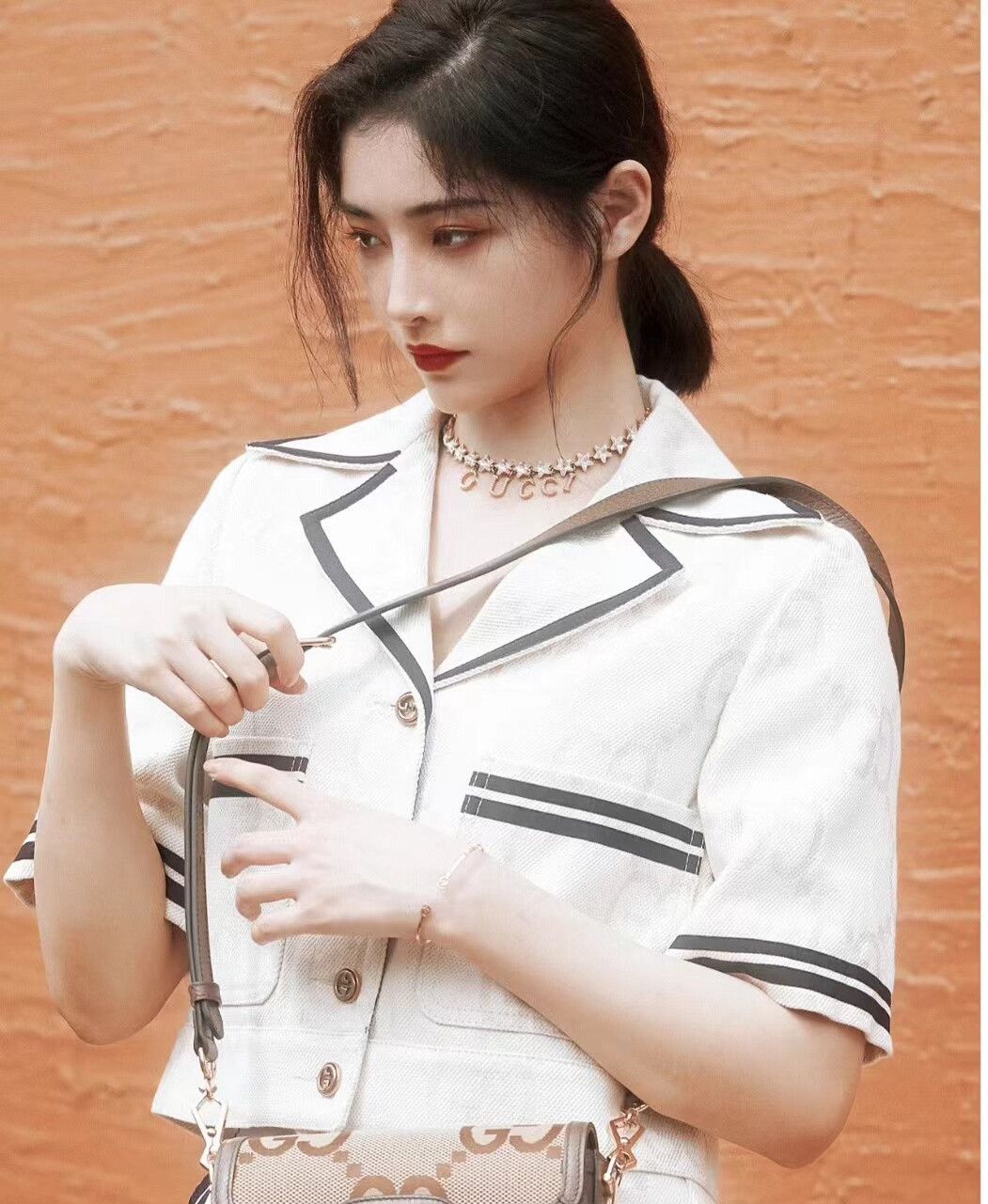 Gucci Gucci Logo Short Sleeve Jacket Outfit Size XS / US 0-2 / IT 36-38 - 8 Thumbnail