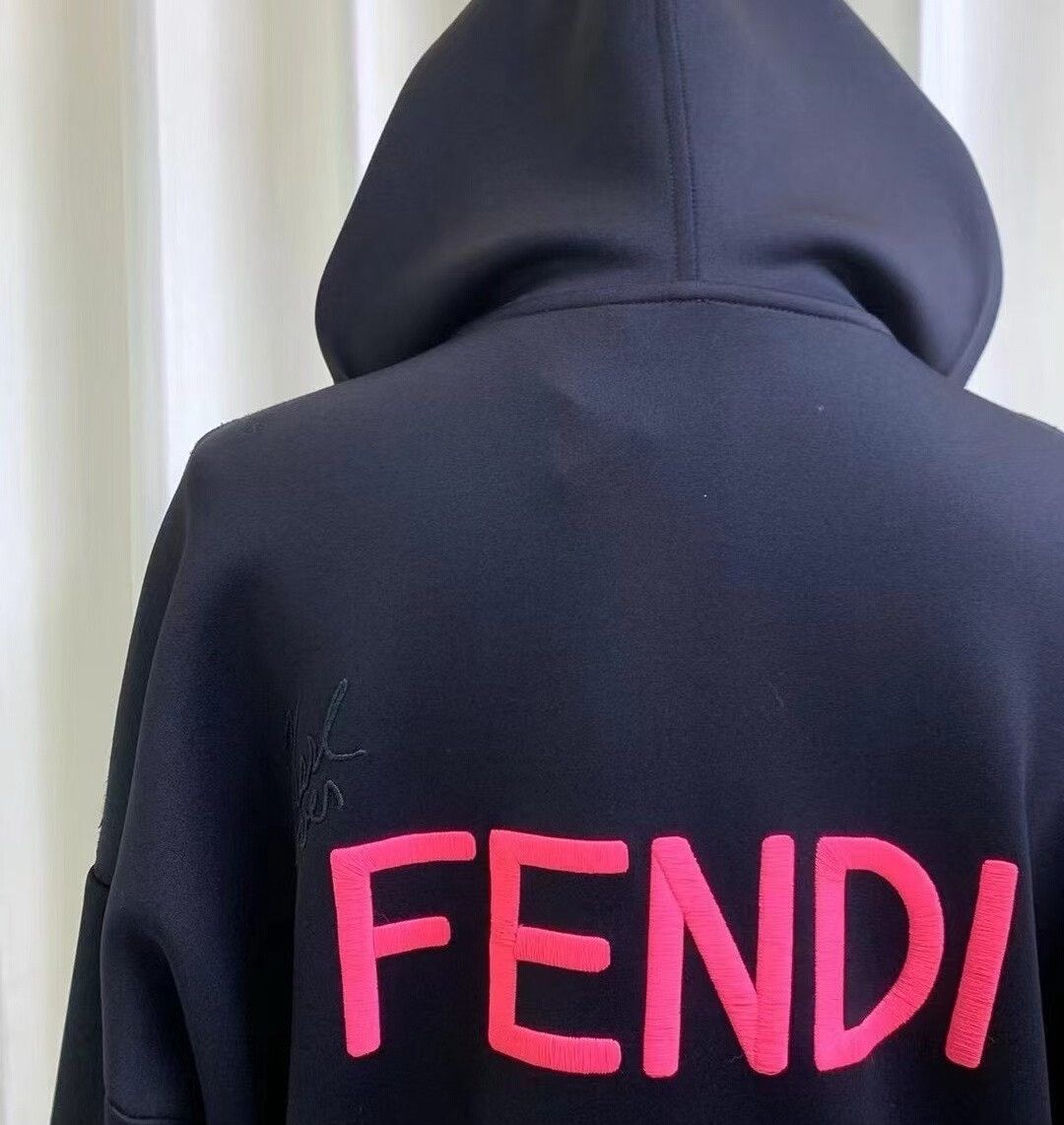 Fendi Fendi Logo Embroidered Hoodie Sweatshirt Size XS / US 0-2 / IT 36-38 - 6 Thumbnail