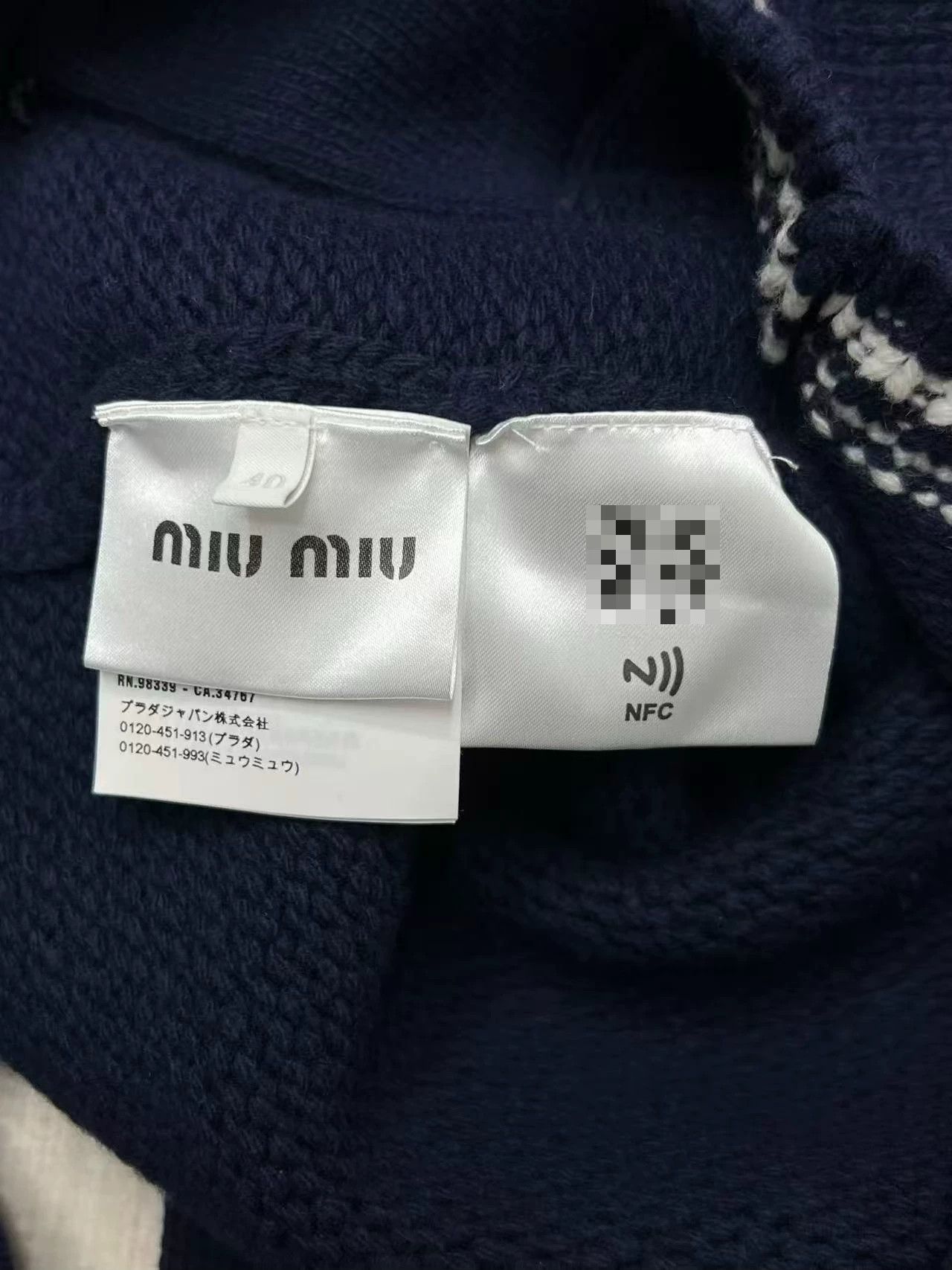 Miu Miu Miu Miu Navy Blue Button-Up Knit Sweater Size S / US 4 / IT 40 - 4 Thumbnail
