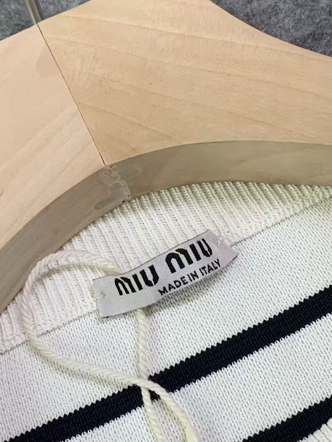 Miu Miu Miu Miu Striped Logo Knit Top Size S / US 4 / IT 40 - 8 Thumbnail