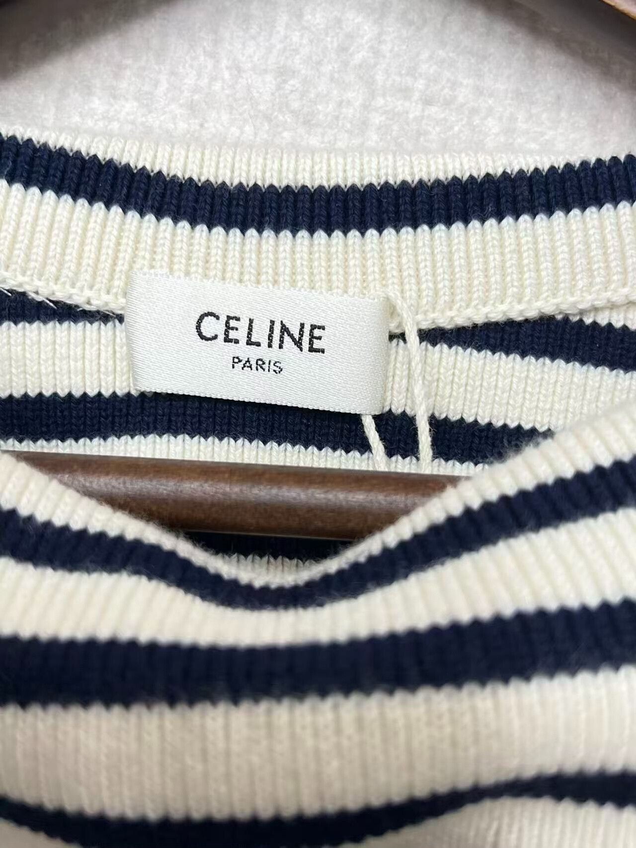 Celine Celine Black and White Striped Knit Sweater Size L / US 10 / IT 46 - 4 Thumbnail