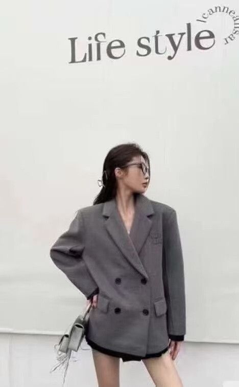 Miu Miu Miu Miu Gray Cashmere Double-Breasted Coat Size XS / US 0-2 / IT 36-38 - 9 Thumbnail