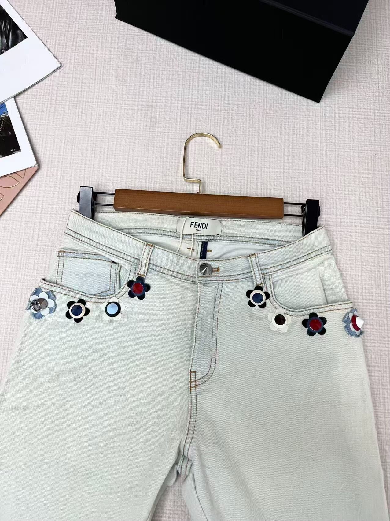 Fendi Fendi Floral Denim Pants, Size 52 Size 40" / US 18 - 2 Thumbnail
