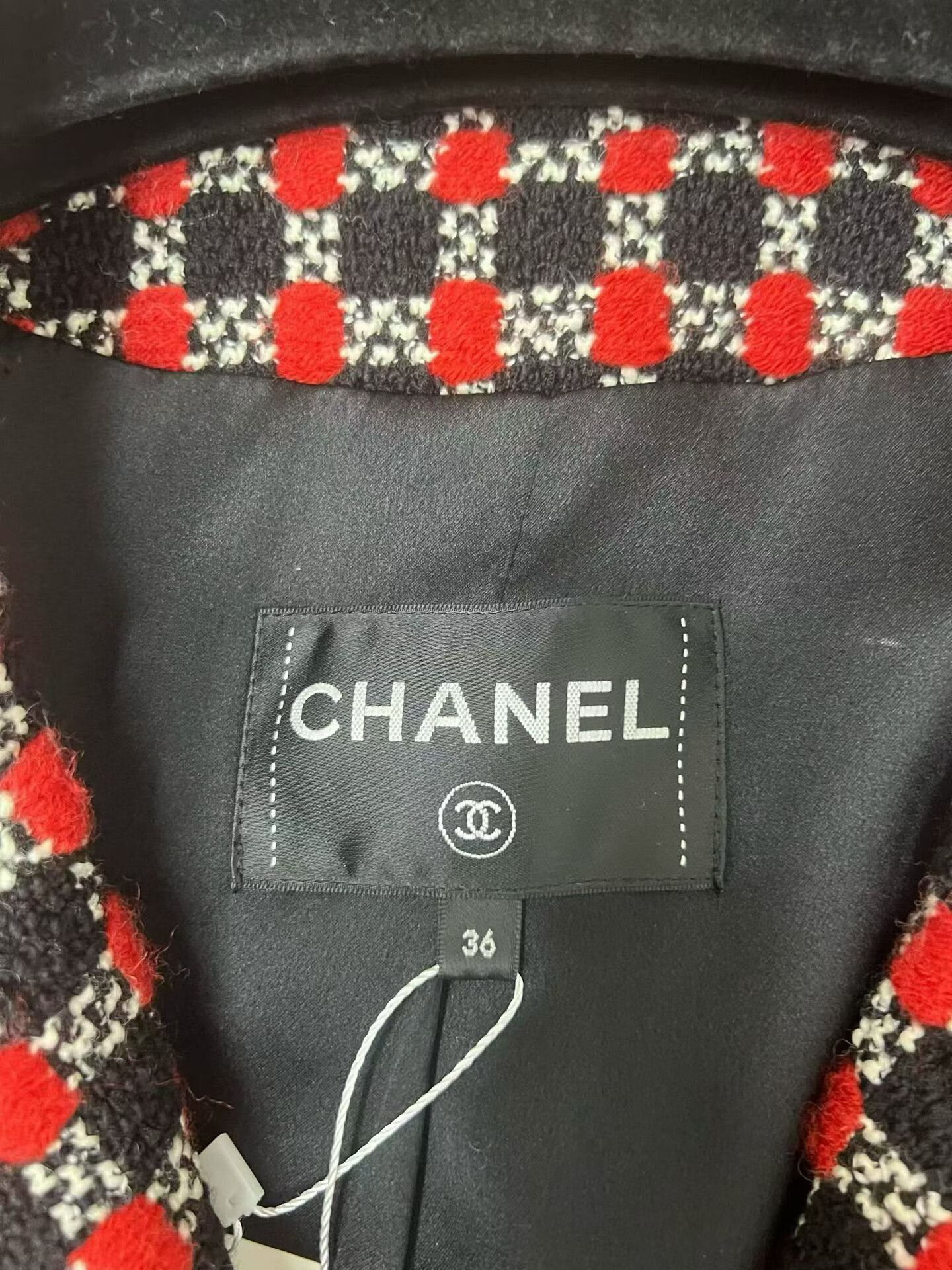 Chanel Chanel Red Black Plaid Long Coat Size XS / US 0-2 / IT 36-38 - 6 Thumbnail