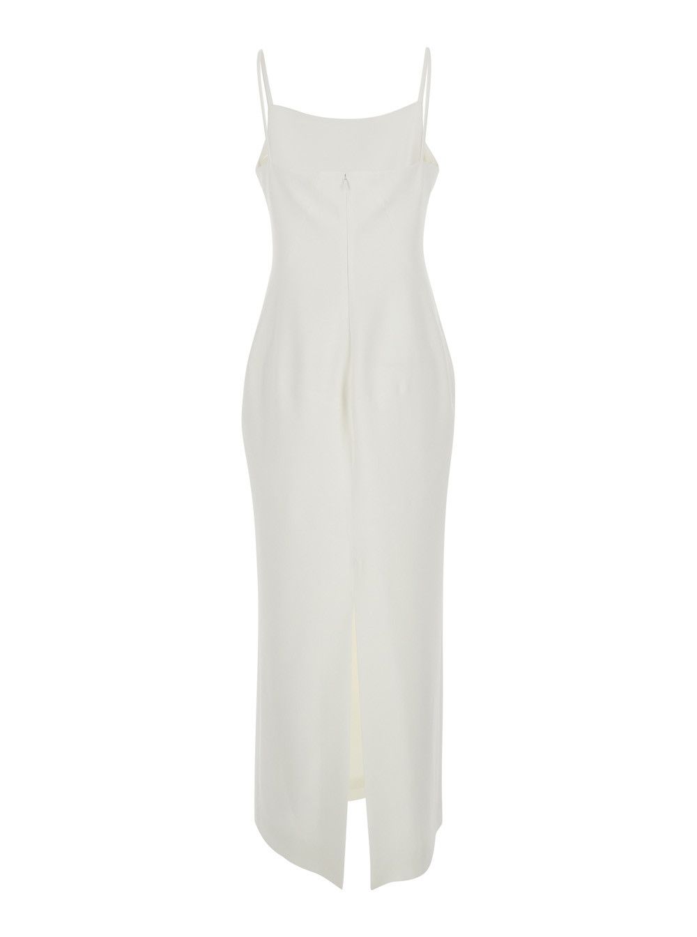 Givenchy Long White 'Ivory' Dress with Square Neckline and Single Vent at the Back in Viscose Blend for Women Size M / US 6-8 / IT 42-44 - 2 Thumbnail