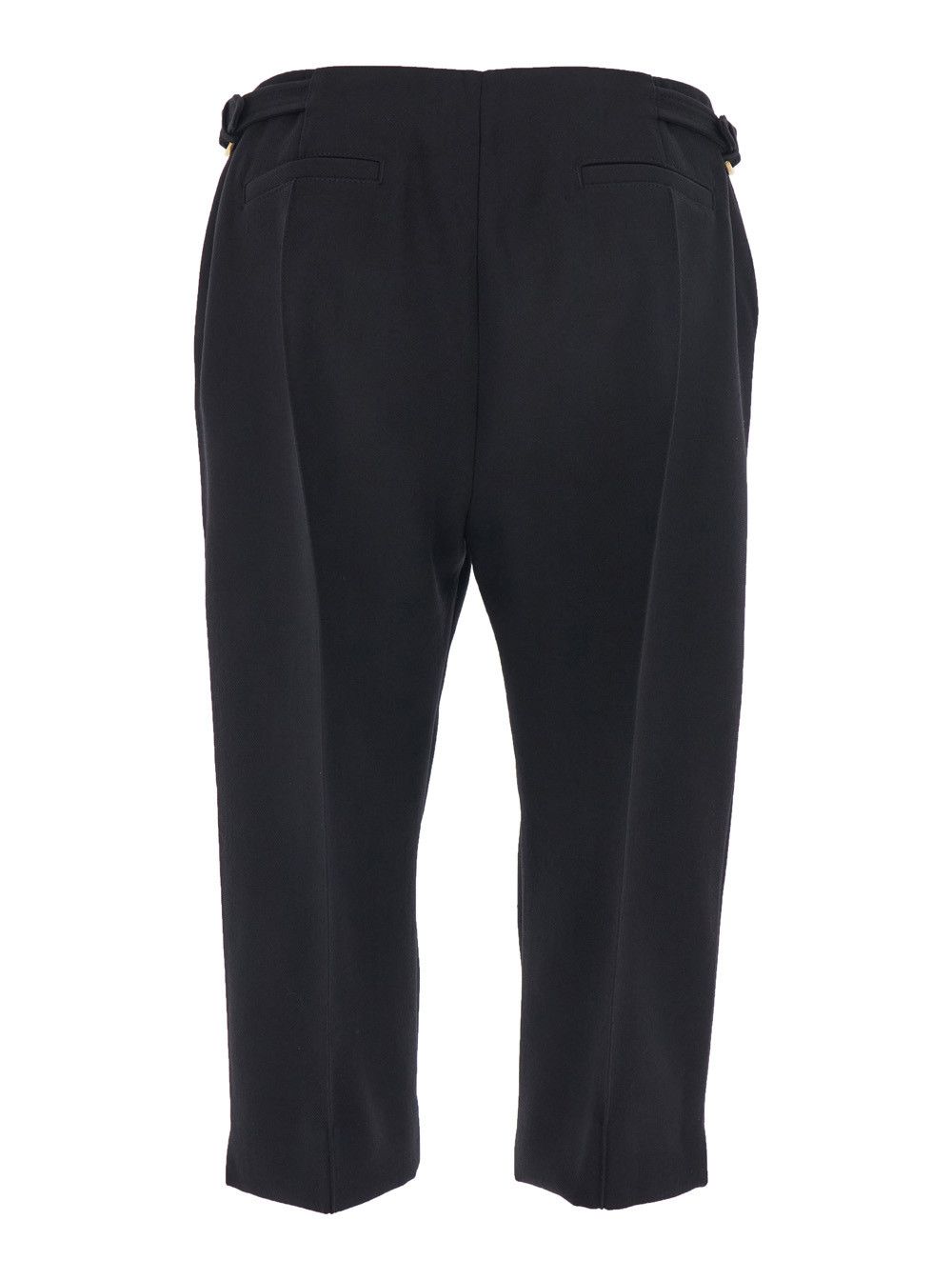 Chloe Black Bermuda with Side Buckle Closure and Front Pleats in Wool for Women Size 30" / US 8 / IT 44 - 2 Thumbnail