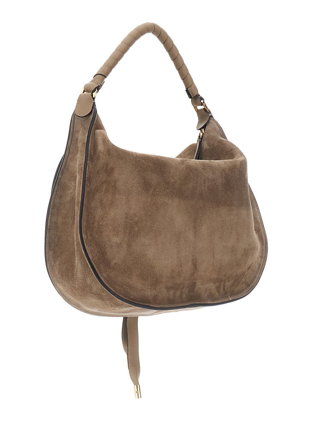 Chloe 'Marcie Medium' Brown Shoulder Bag with Lettering Logo on Front in Suede Woman Size ONE SIZE - 3 Thumbnail