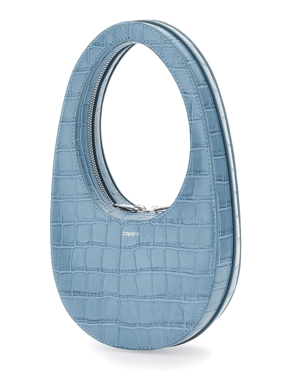 Coperni Swipe Mini Handbag with Logo Lettering on the Front and Crocodile-Embossed Effect in Blue Leather for Women Size ONE SIZE - 2 Thumbnail