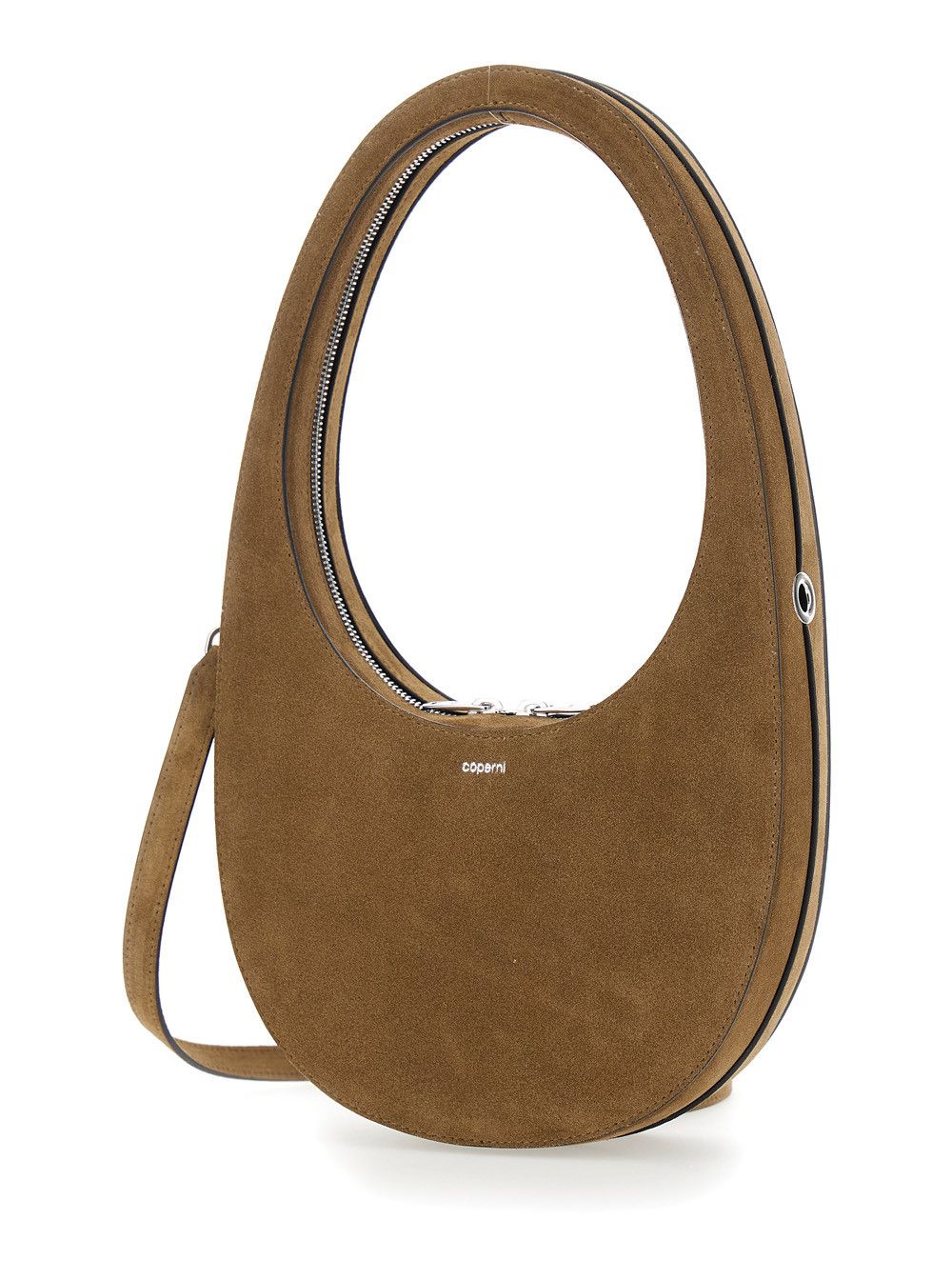 Coperni Swipe Shoulder Bag with Embossed Logo and Adjustable Removable Brown Suede Strap for Women Size ONE SIZE - 2 Thumbnail