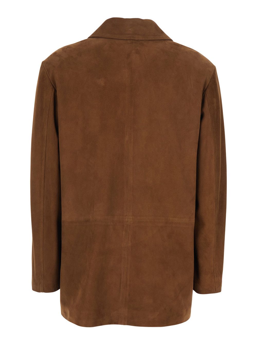 Tagliatore Brown Suede Jacket with Classic Collar and Two Flap Pockets for Women Size M / US 6-8 / IT 42-44 - 2 Thumbnail
