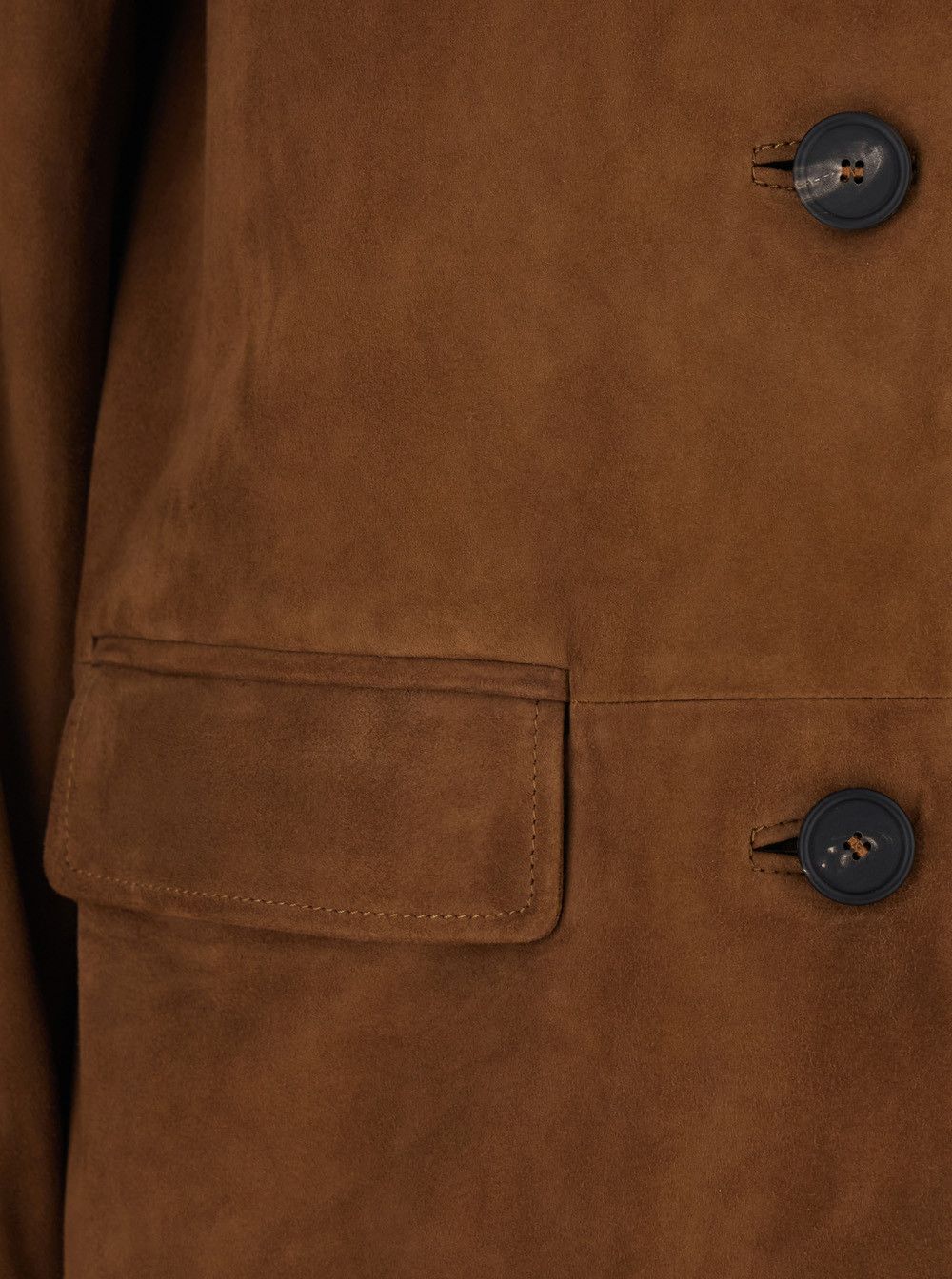 Tagliatore Brown Suede Jacket with Classic Collar and Two Flap Pockets for Women Size M / US 6-8 / IT 42-44 - 3 Thumbnail