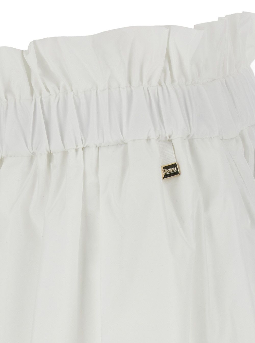 Herno White Tech Fabric Skirt with Elastic Waist and Logo Plate for Women Size 28" / US 6 / IT 42 - 3 Thumbnail
