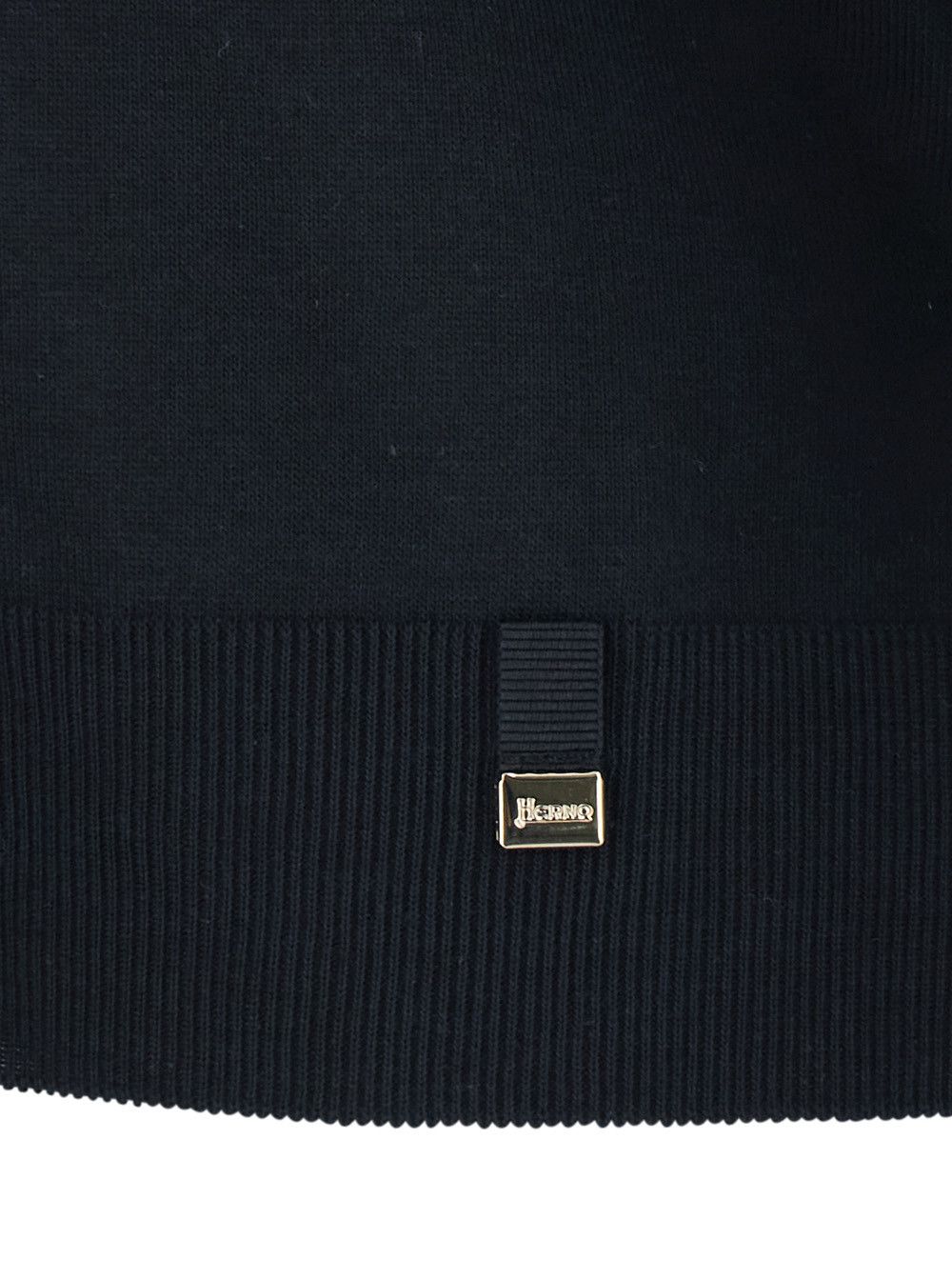 Herno Crew Neck T-Shirt with Logo Plate on the Front in Cotton Blend Black Women Size M / US 6-8 / IT 42-44 - 3 Thumbnail