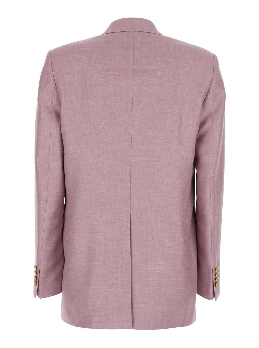 Tagliatore 'Jasmine' Pink Double-breasted Jacket with Peak Revers and Jewel Buttons in Wool Blend for Women Size L / US 10 / IT 46 - 2 Thumbnail