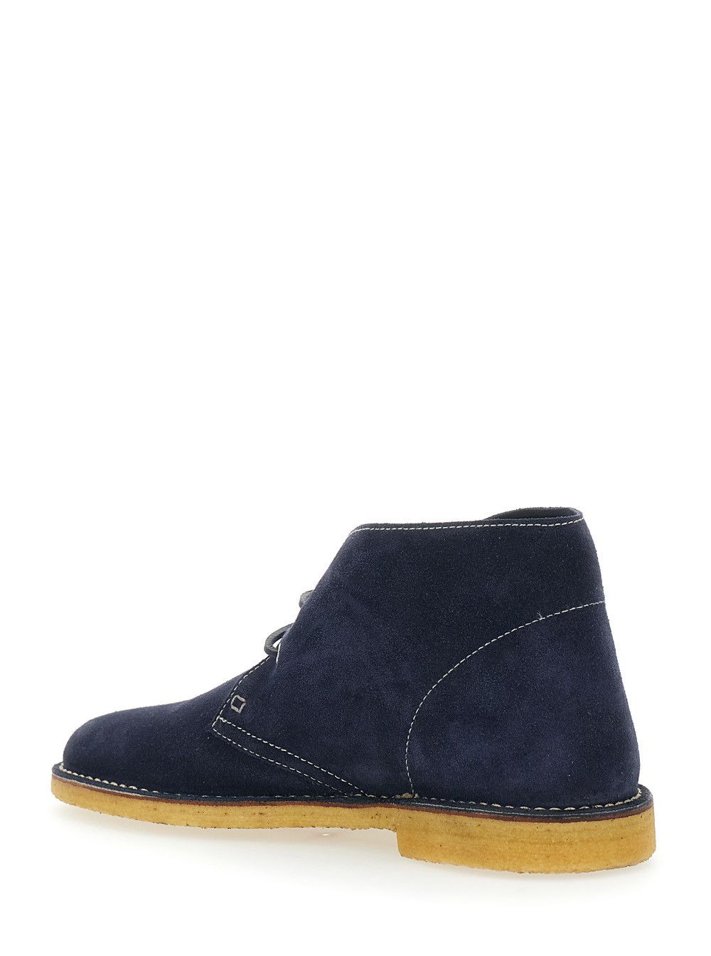 Dsquared2 Blue Lace-Up with Logo Patch on the Side and Contrast Stitching in Suede for Men Size US 8 / EU 41 - 3 Thumbnail