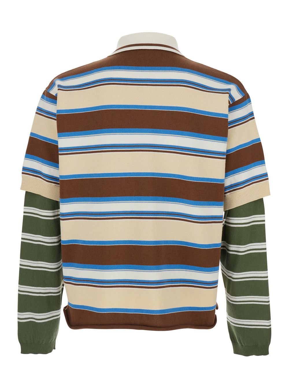 Dsquared2 Polo with Logo Lettering on the Front and All-Over Striped Print in Multicolor Cotton for Men Size US M / EU 48-50 / 2 - 2 Thumbnail