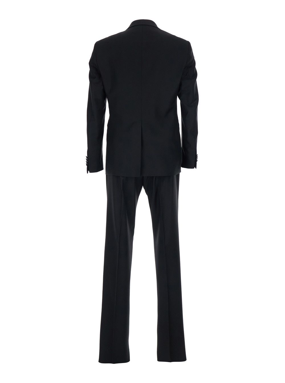 Tagliatore Black Double-breasted Suit with Peak Revers in Wool for Men Size US XL / EU 56 / 4 - 2 Thumbnail