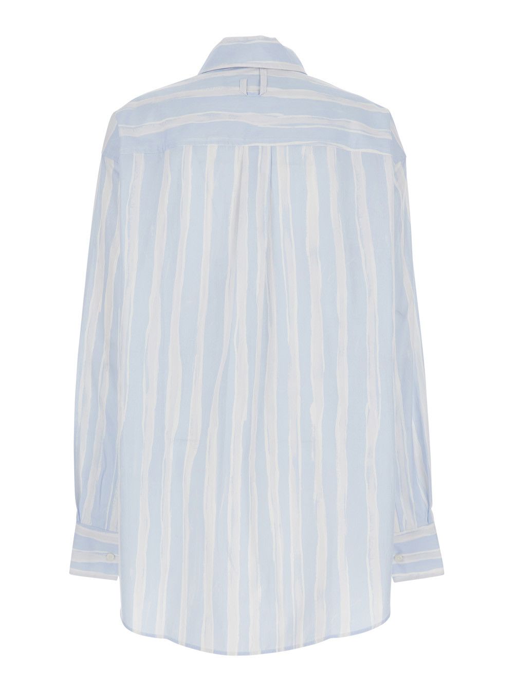 Jacquemus 'La Chemise Camargue' Light Blue T-Shirt with Classic Collar and All-Over Stripe Motif in Cotton for Men Size US L / EU 52-54 / 3 - 2 Thumbnail