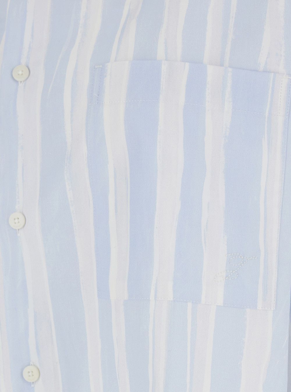 Jacquemus 'La Chemise Camargue' Light Blue T-Shirt with Classic Collar and All-Over Stripe Motif in Cotton for Men Size US L / EU 52-54 / 3 - 3 Thumbnail