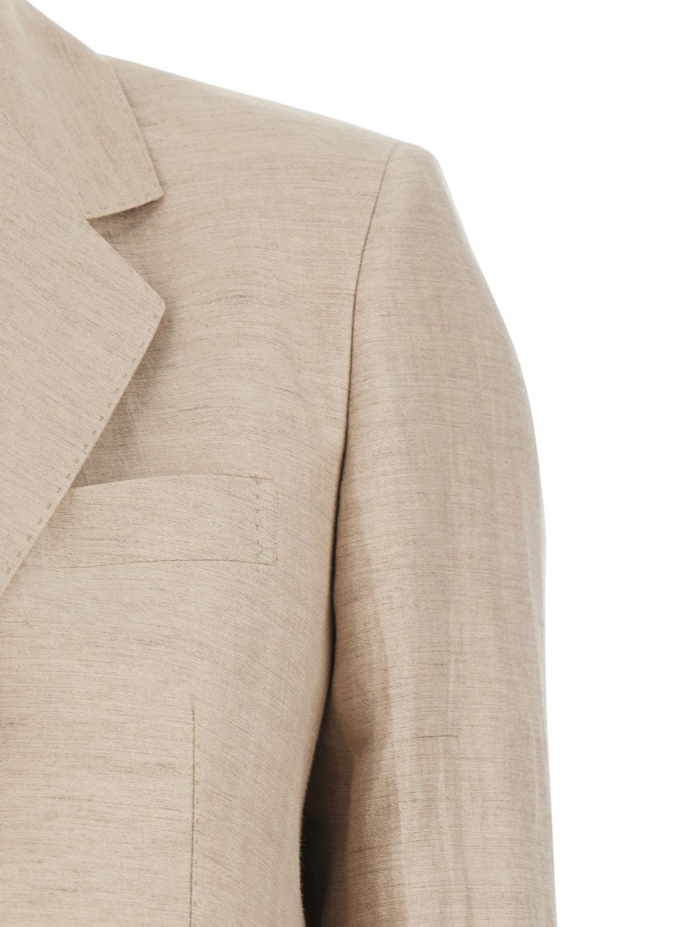 Tagliatore Beige Single-breasted Suit with Notched Revers in Cotton for Women Size M / US 6-8 / IT 42-44 - 3 Thumbnail