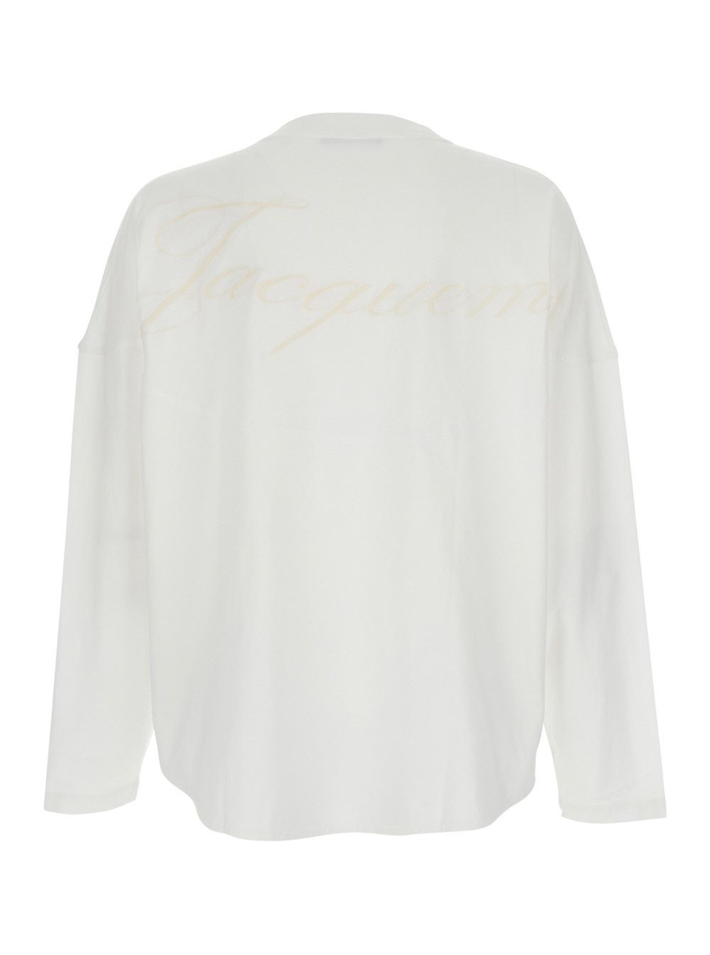 Jacquemus 'Le T-Shirt Atelier' White Crew Neck T-Shirt with Long Sleeves in Cotton Men Size US XS / EU 42 / 0 - 2 Thumbnail