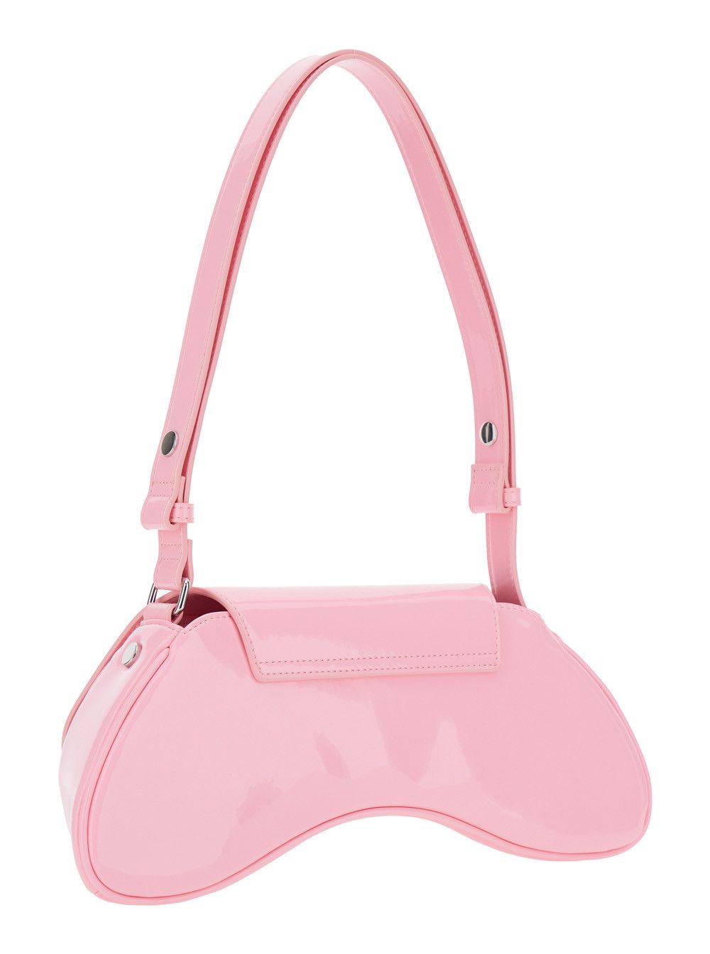 'Play' Pink Shoulder Bag with Oval D Logo Detail on the Front in Ecoleather Woman