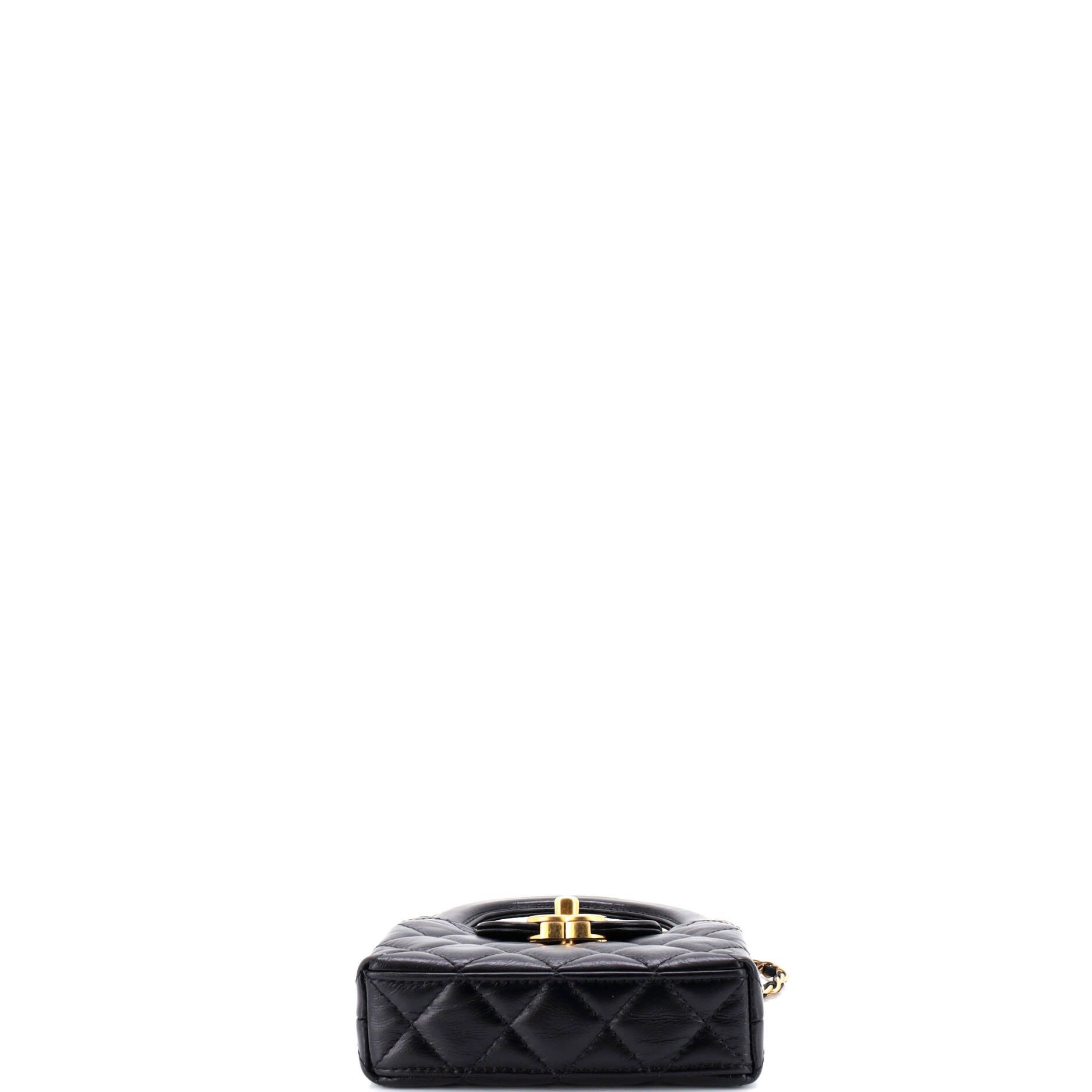 Chanel Kelly Top Handle Shopping Bag Quilted Shiny Aged Calfskin Na Size ONE SIZE - 3 Thumbnail