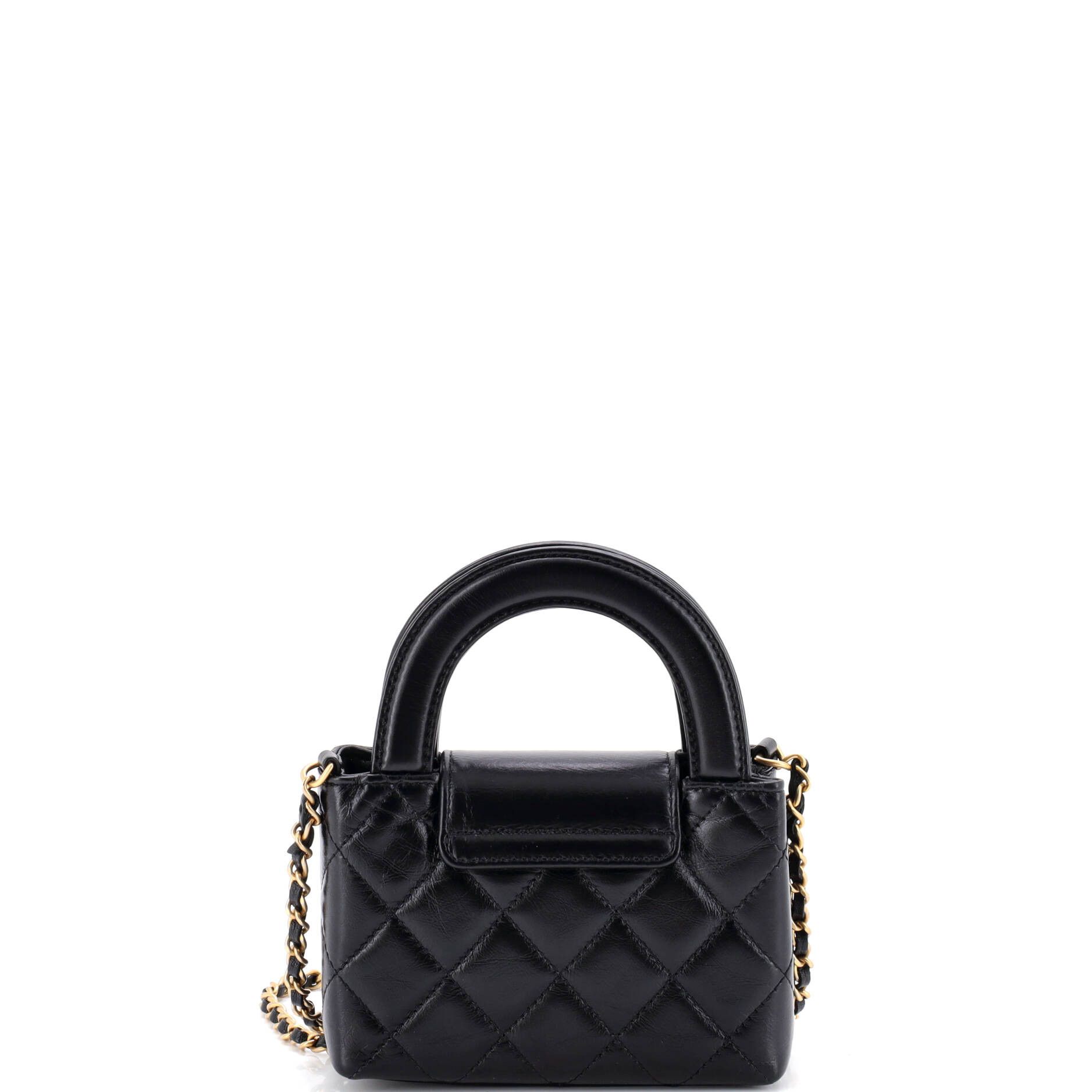Chanel Kelly Top Handle Shopping Bag Quilted Shiny Aged Calfskin Na Size ONE SIZE - 2 Thumbnail