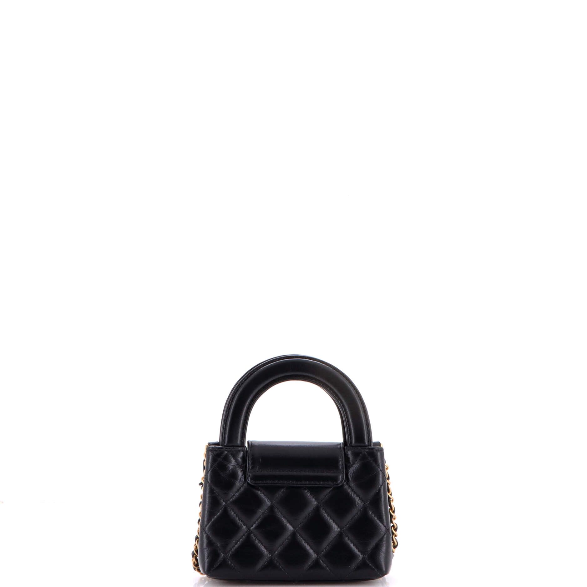 Chanel Kelly Top Handle Shopping Bag Quilted Shiny Aged Calfskin Na Size ONE SIZE - 2 Thumbnail