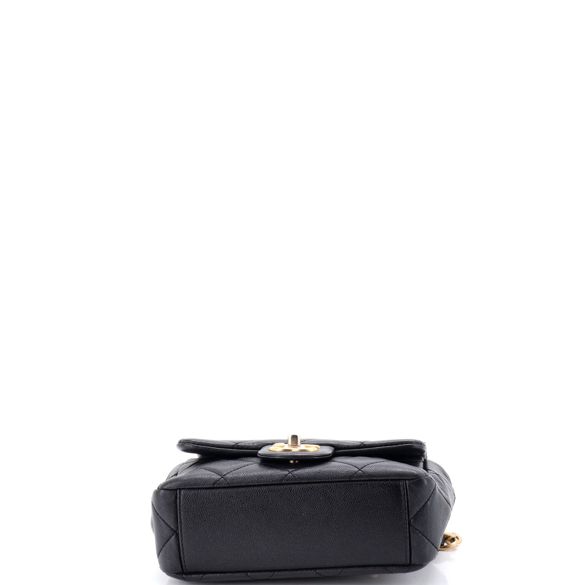 Chanel Square Top Handle Flap Bag Quilted Shiny Caviar Mini Size ONE SIZE - 3 Thumbnail