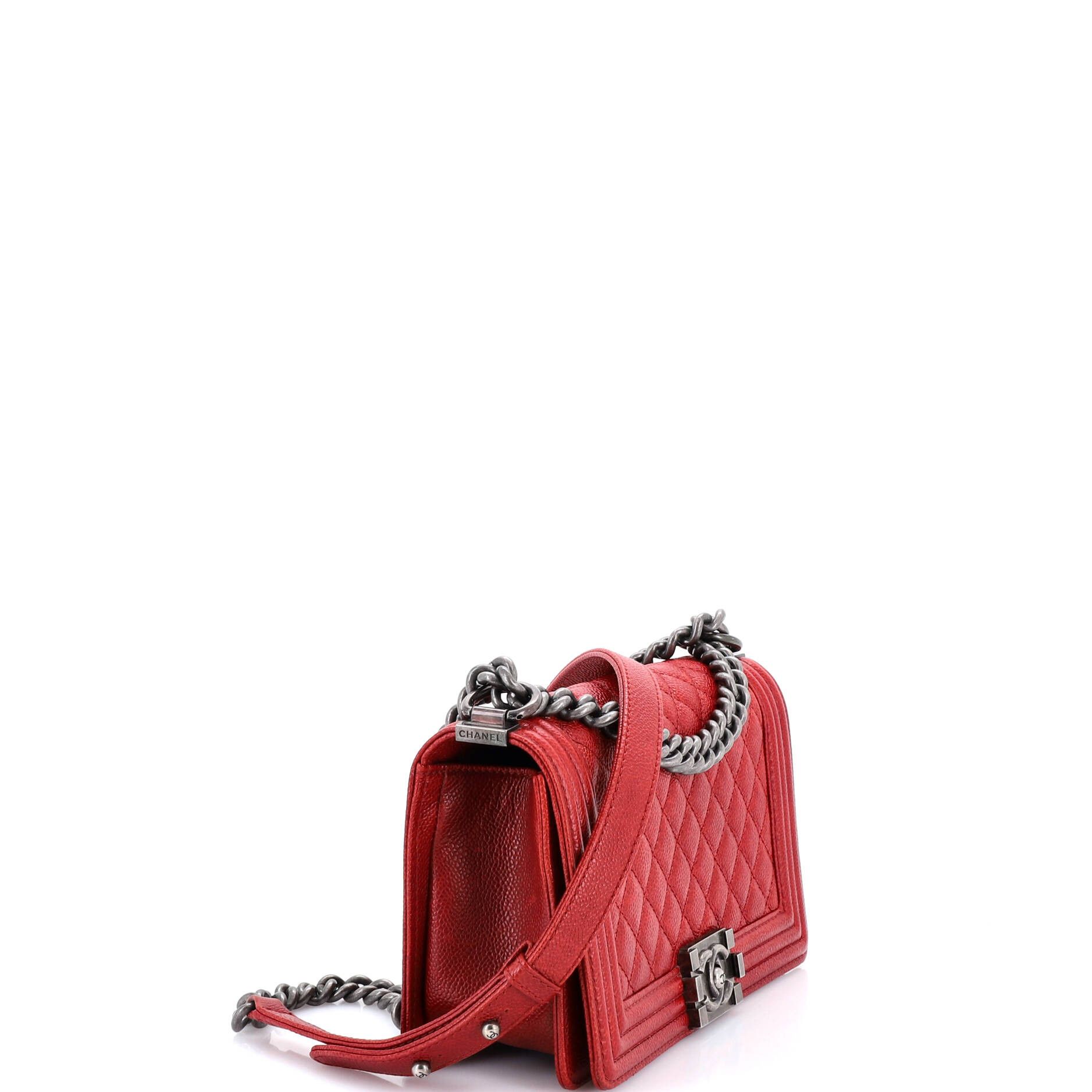 Chanel Boy Flap Bag Quilted Caviar Old Medium Size ONE SIZE - 2 Thumbnail