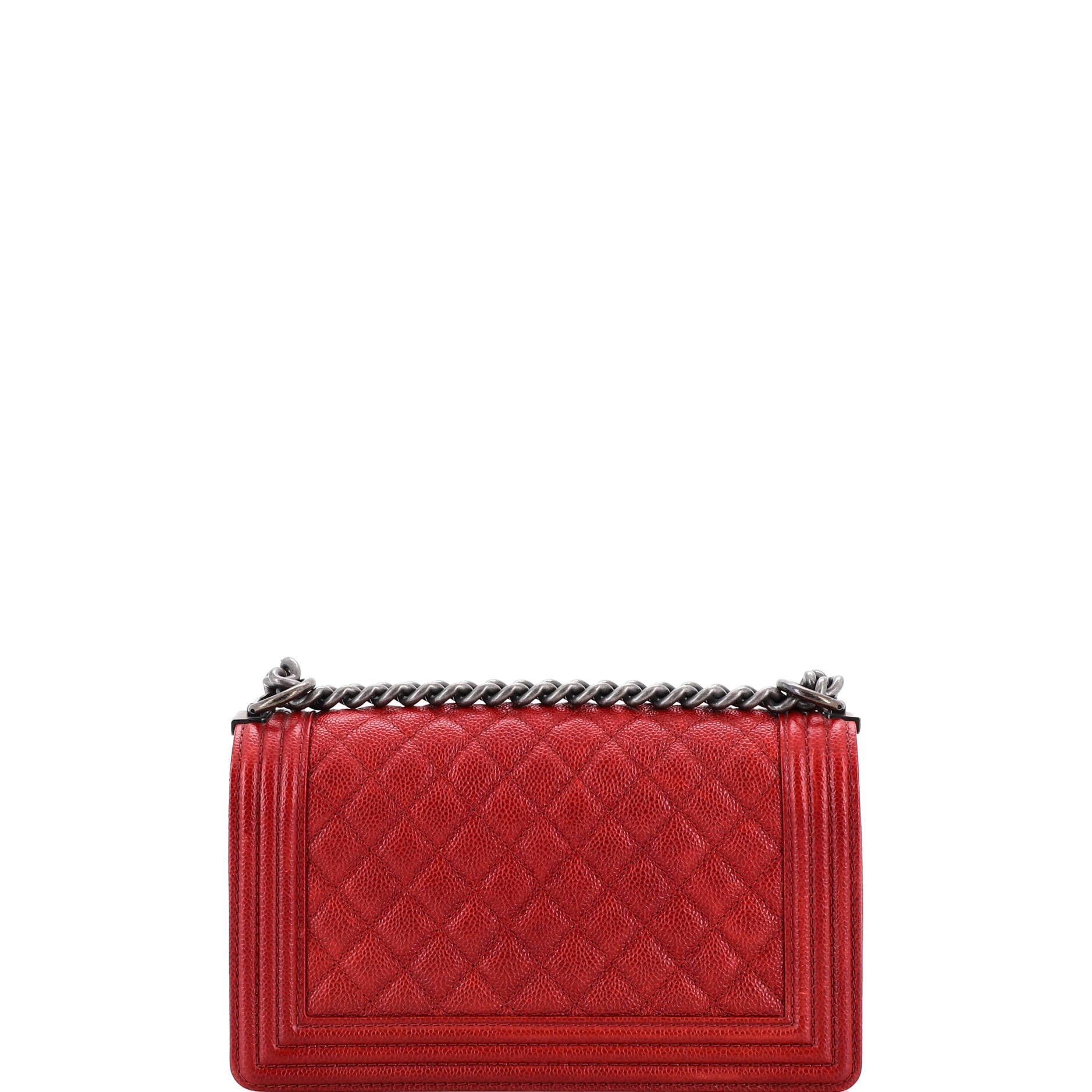 Chanel Boy Flap Bag Quilted Caviar Old Medium Size ONE SIZE - 3 Thumbnail