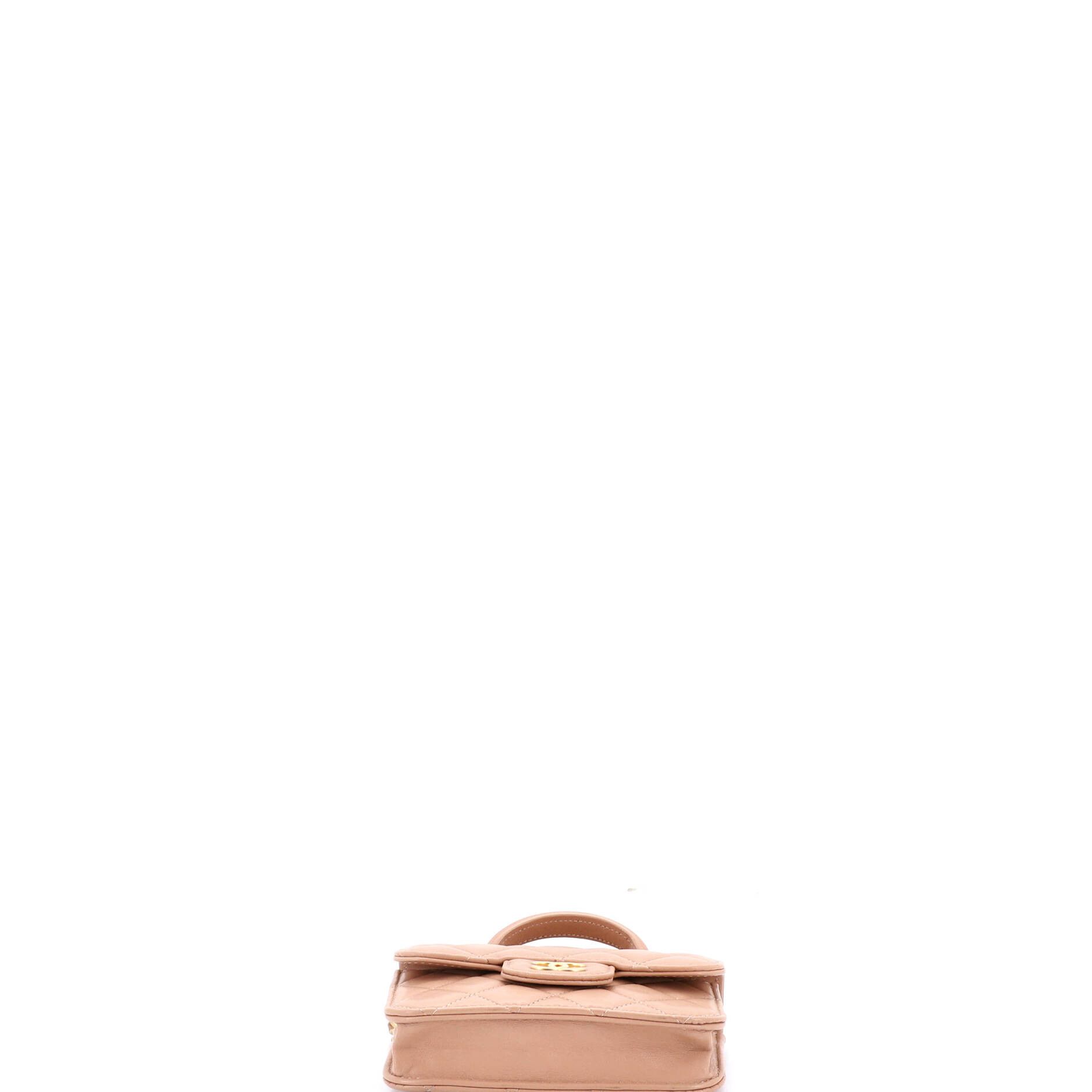 Chanel Top Handle Flap Coin Purse with Chain Quilted Lambskin Size ONE SIZE - 3 Thumbnail