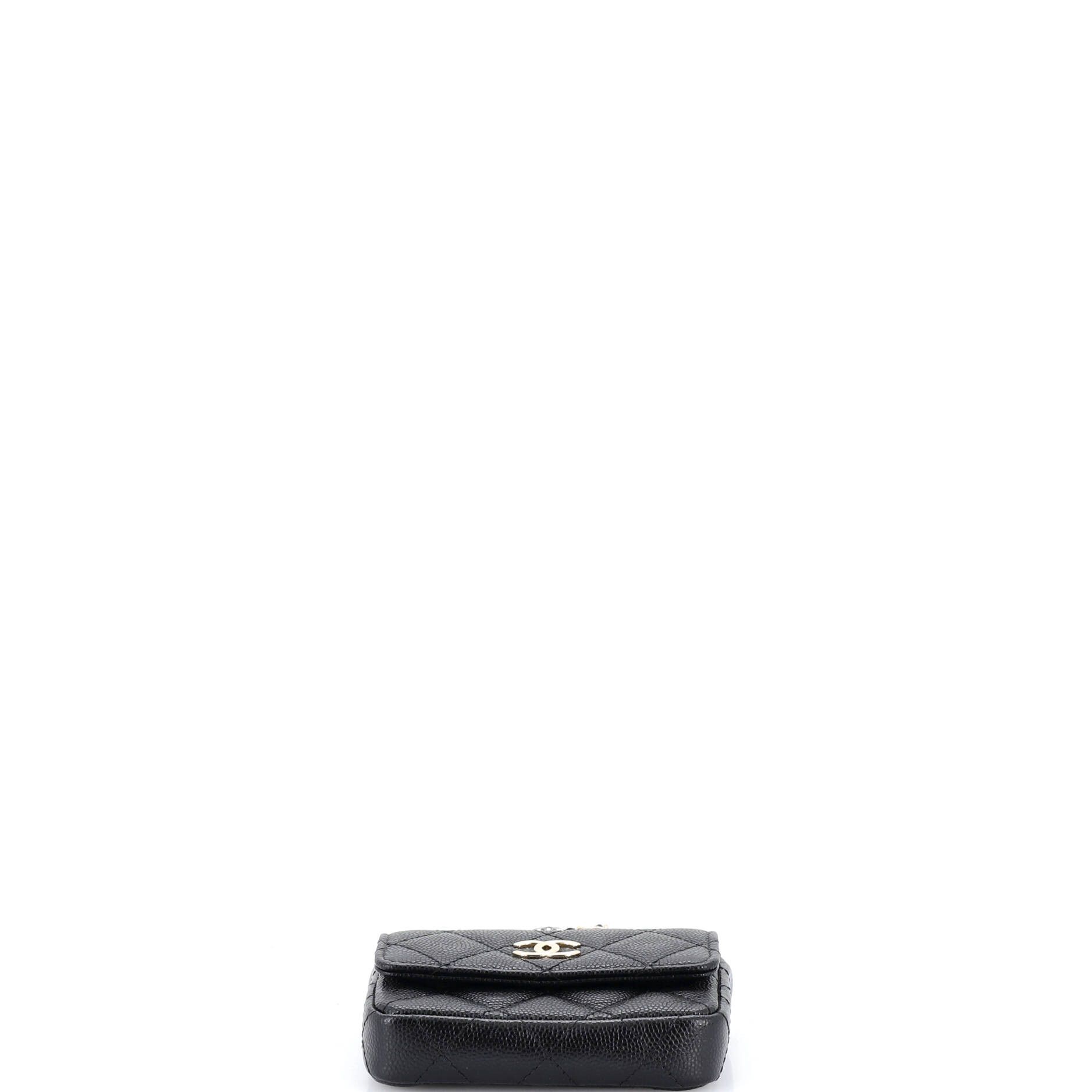 Chanel CC Pearl Coin Card Holder with Chain Quilted Caviar Size ONE SIZE - 3 Thumbnail