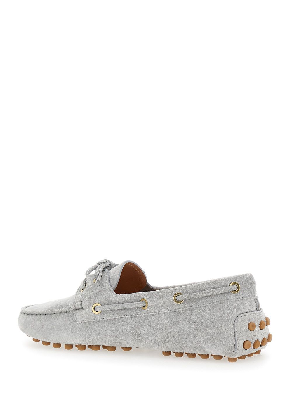 Tod's Tod's Grey Loafers with Rounded Toe and Laces on the Front in Leather for Women Size US 8 / IT 38 - 3 Thumbnail