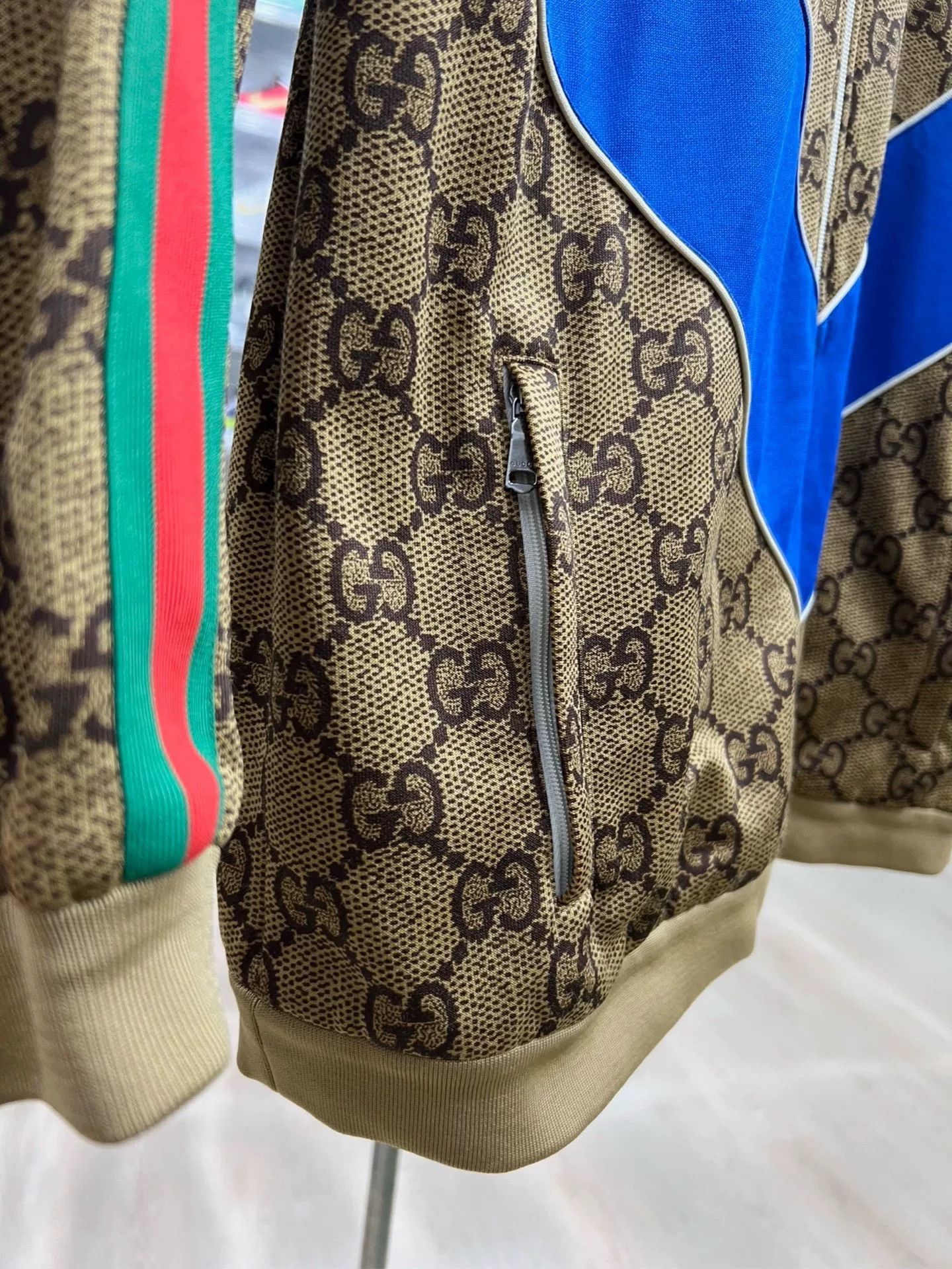 Gucci GUCCI Red Blue Striped Zip Jacket Size US M / EU 48-50 / 2 - 7 Thumbnail