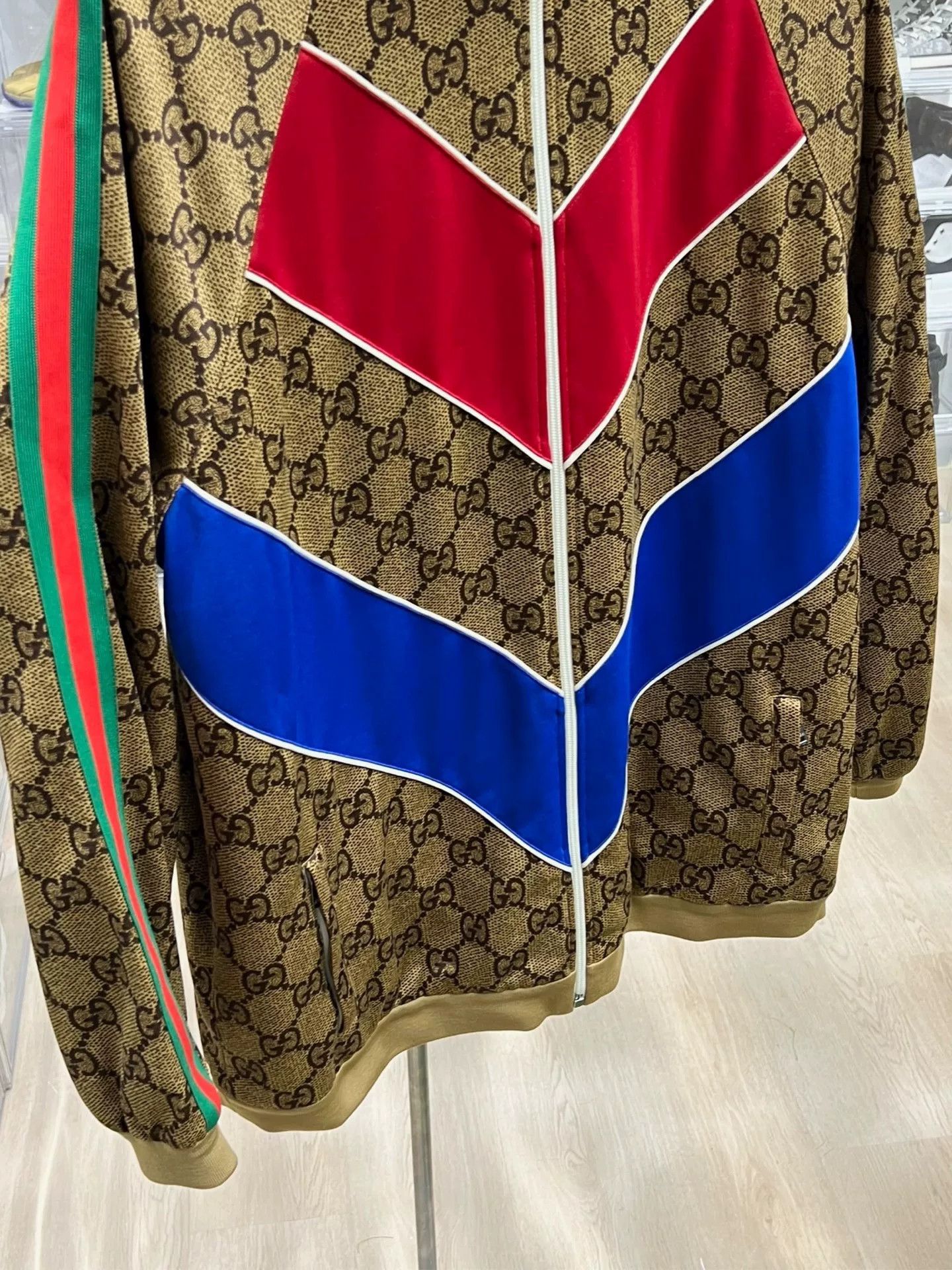 Gucci GUCCI Red Blue Striped Zip Jacket Size US M / EU 48-50 / 2 - 2 Thumbnail