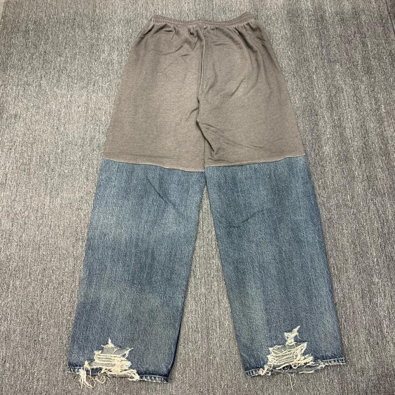 Balenciaga Balenciaga Denim Panel Jogging Pants Size US 26 / EU 42 - 2 Thumbnail