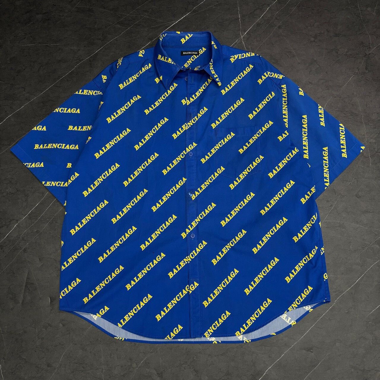 Balenciaga Balenciaga Klein Blue Logo Short Sleeve Shirt Size US M / EU 48-50 / 2 - 3 Thumbnail