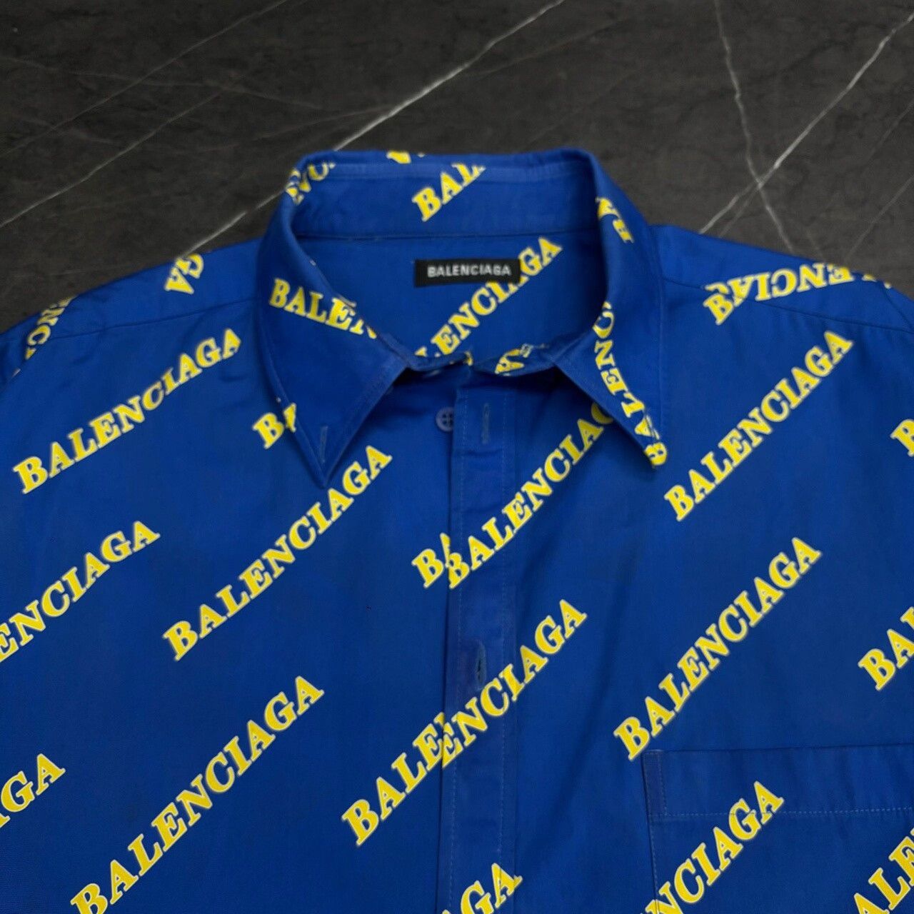 Balenciaga Balenciaga Klein Blue Logo Short Sleeve Shirt Size US M / EU 48-50 / 2 - 4 Thumbnail