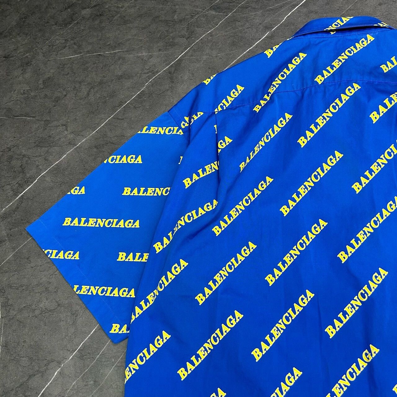 Balenciaga Balenciaga Klein Blue Logo Short Sleeve Shirt Size US M / EU 48-50 / 2 - 5 Thumbnail