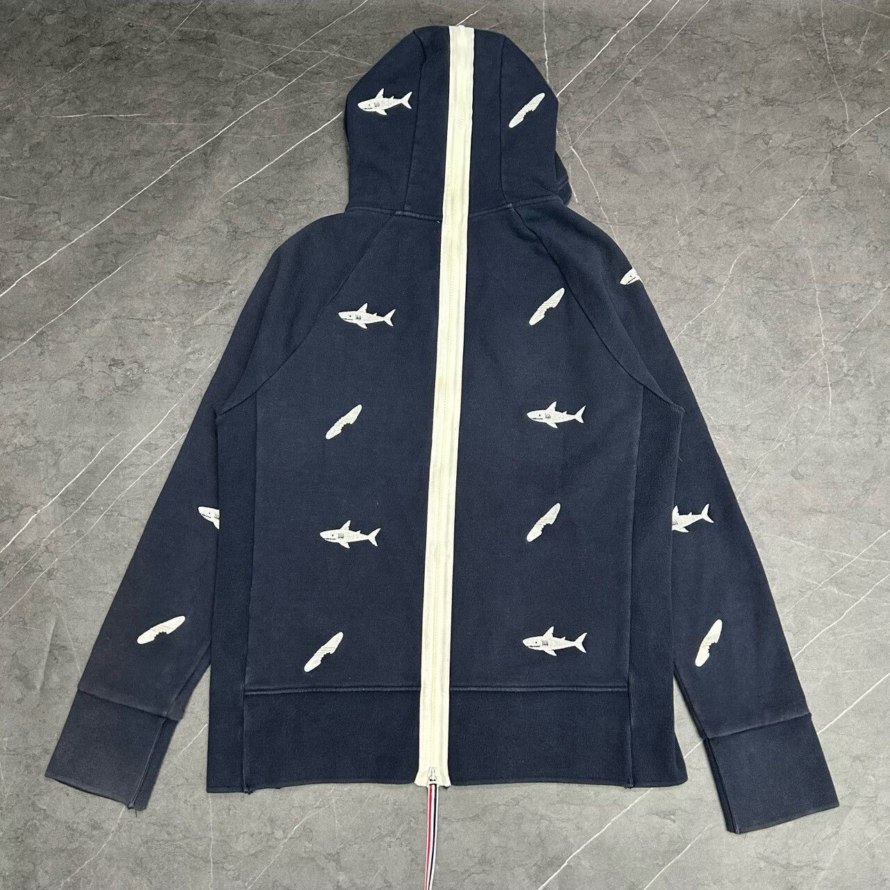 Thom Browne Thom Browne Shark Zip Hoodie Navy Blue Size US XL / EU 56 / 4 - 4 Thumbnail