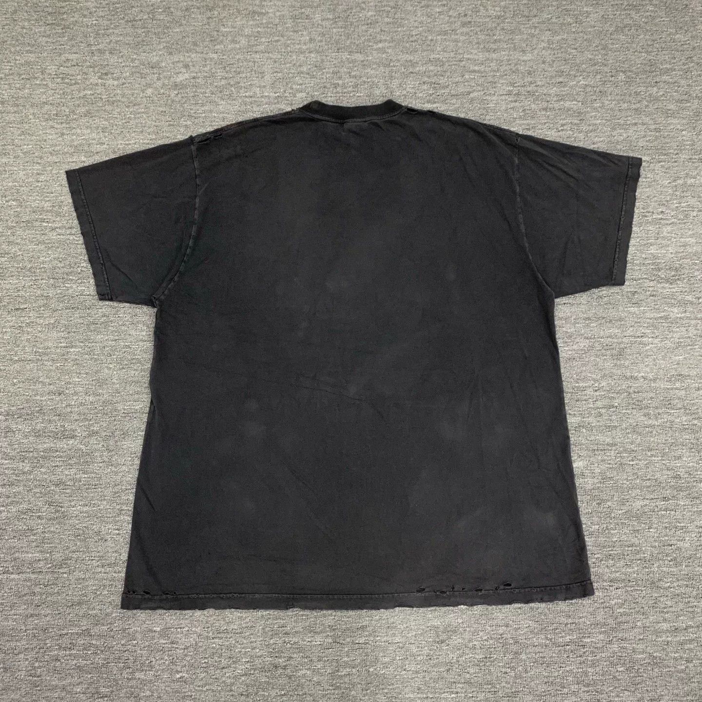Balenciaga Balenciaga Black Distressed Logo T-Shirt Size US XL / EU 56 / 4 - 2 Thumbnail