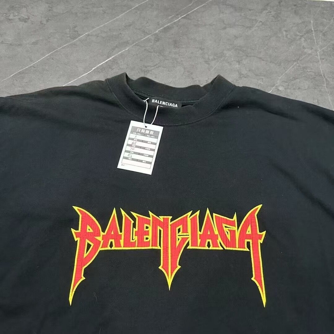 Balenciaga Balenciaga Rock Print Logo Short Sleeve Tee Size US L / EU 52-54 / 3 - 3 Thumbnail