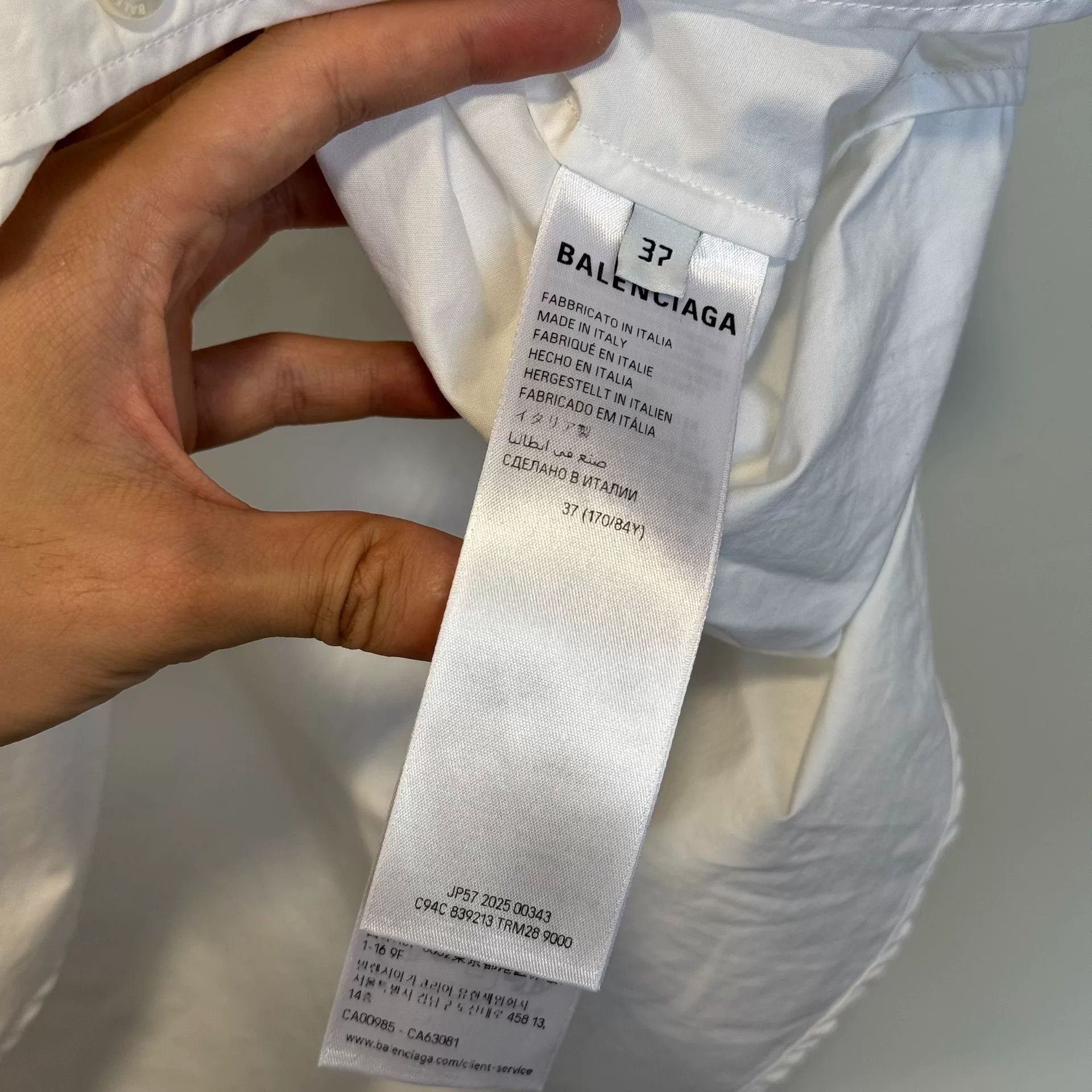 Balenciaga Balenciaga White Short Sleeve Shirt Size US S / EU 44-46 / 1 - 6 Thumbnail