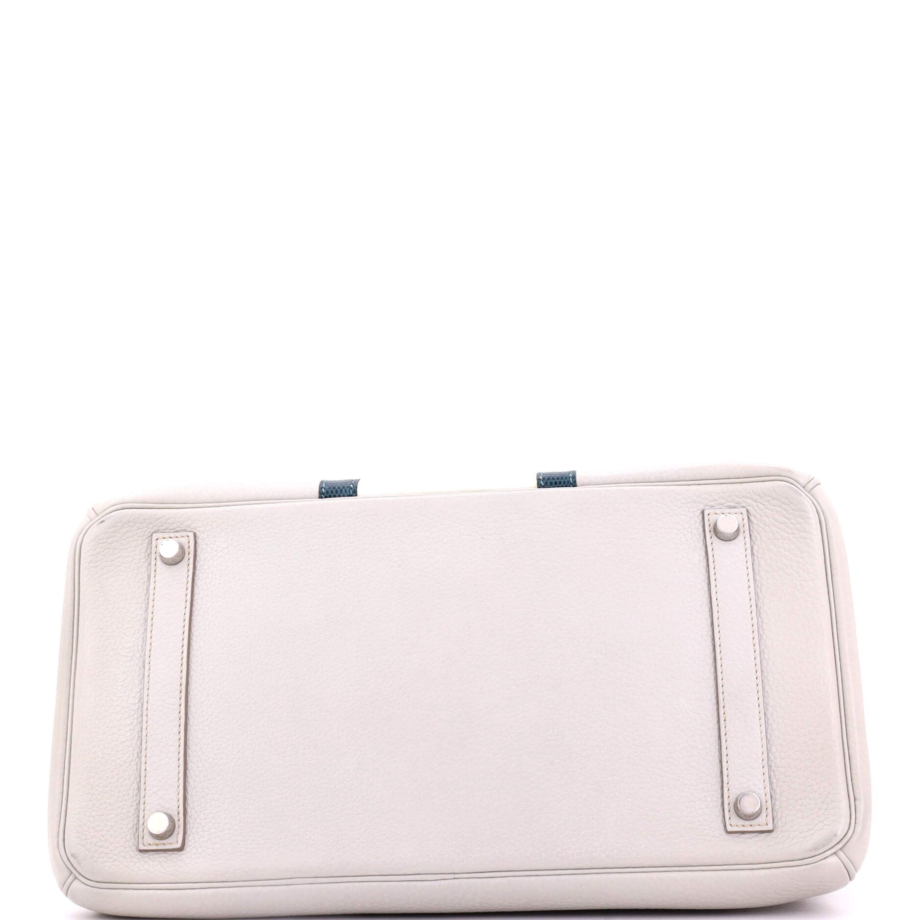 Hermes Club Birkin Bag Grey Clemence and Lizard with Palladium Hard Size ONE SIZE - 4 Thumbnail