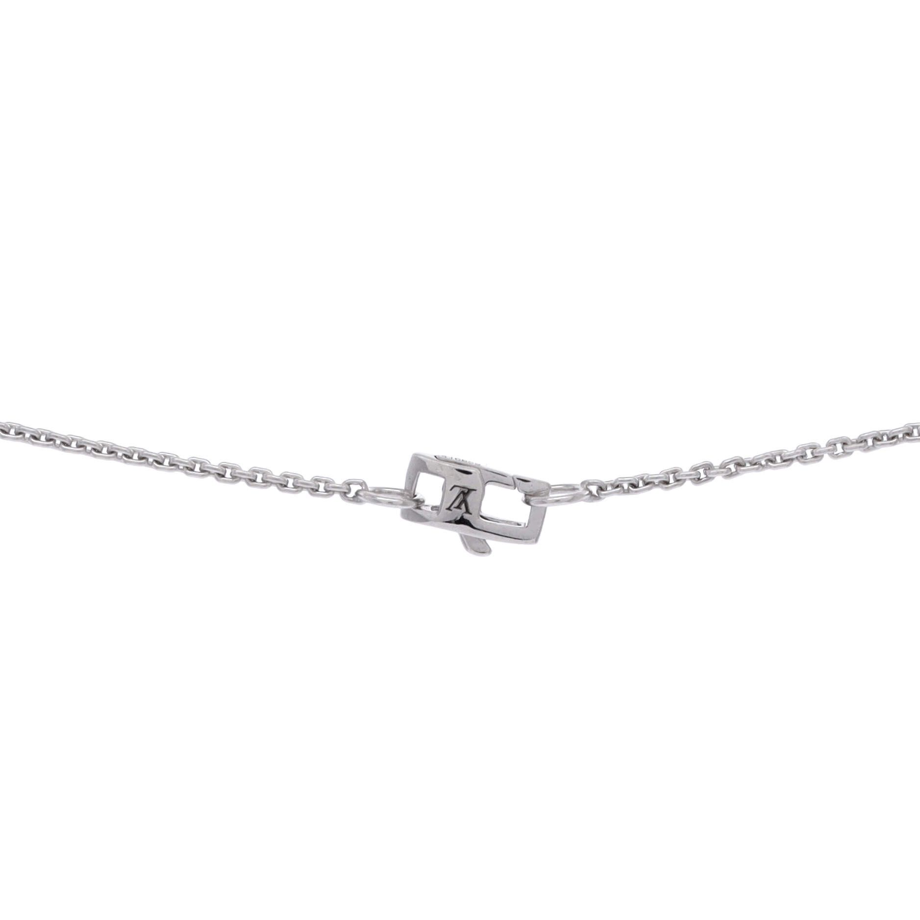 Louis Vuitton Lock Pendant Necklace 18K White Gold with Pave Diamonds Mini Size ONE SIZE - 3 Thumbnail