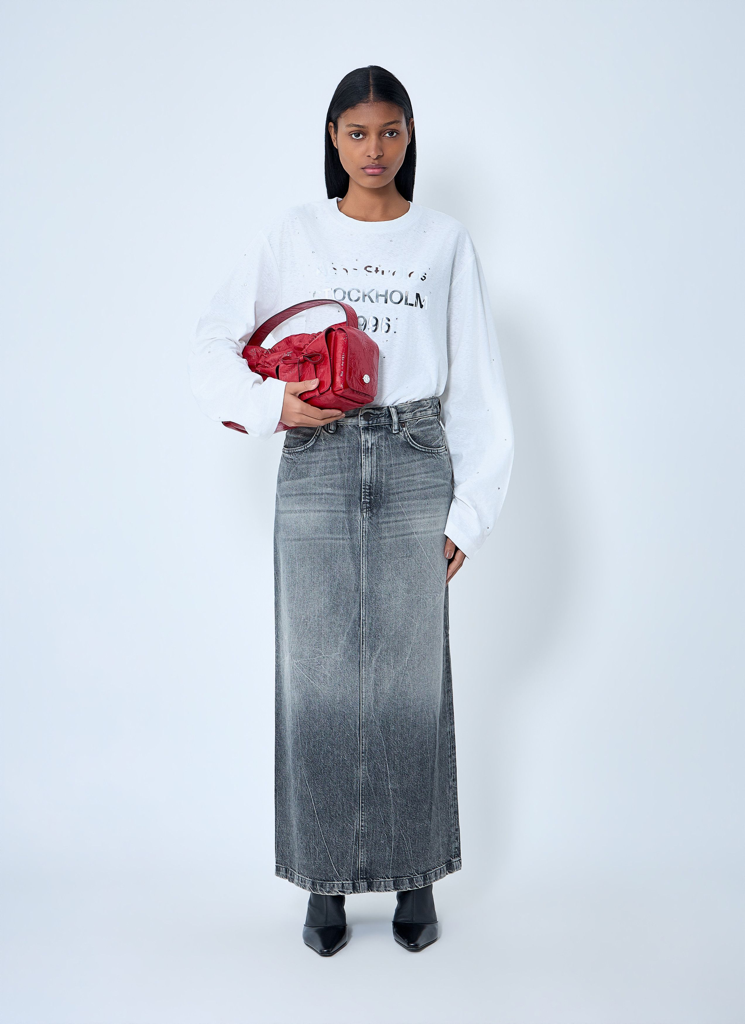 Acne Studios Denim Maxi Skirt Size 28" / US 6 / IT 42 - 2 Thumbnail