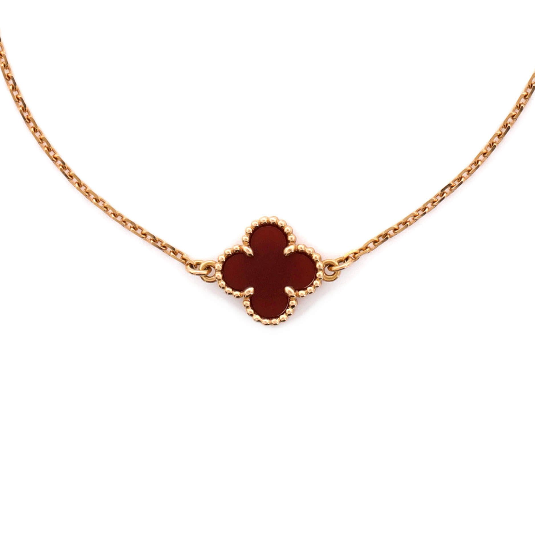Van Cleef & Arpels Sweet Alhambra Bracelet 18K Rose Gold and Carnelian Size ONE SIZE - 3 Thumbnail
